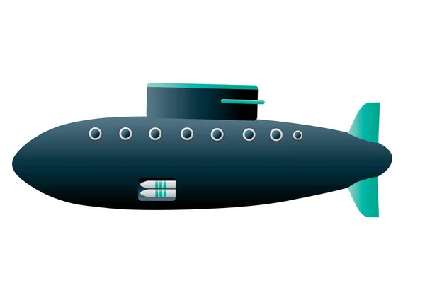 Vector Illustration Submarine — Stock Vector
