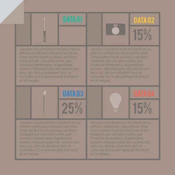 Plantilla Infográfica Ilustración Vectorial — Vector de stock