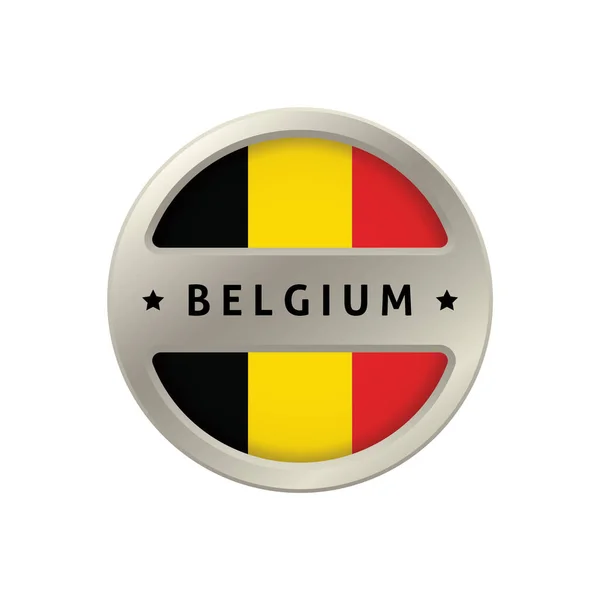 Bélgica Bandeira Botão Vetor Ilustração — Vetor de Stock