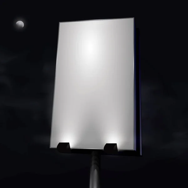 Table Blanche Vierge Avec Chaises Noires Lampe Sur Fond Sombre — Image vectorielle