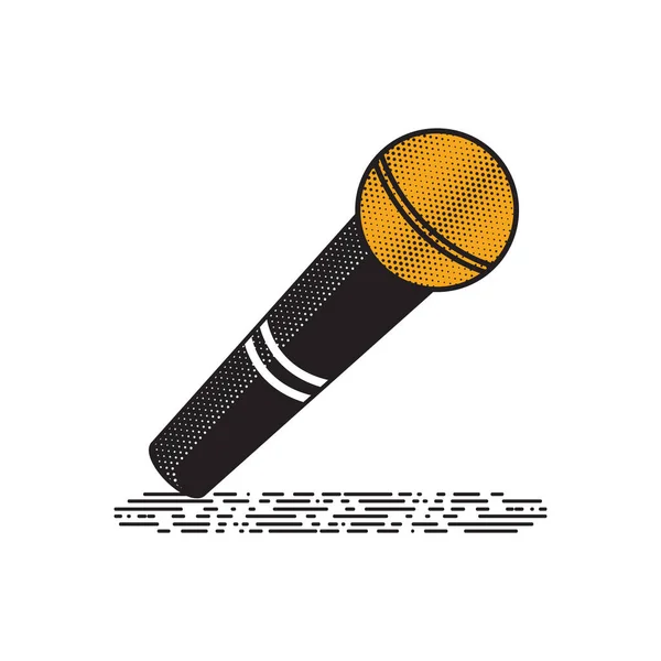 Mikrofon Lapos Ikon Vektor Illusztráció — Stock Vector