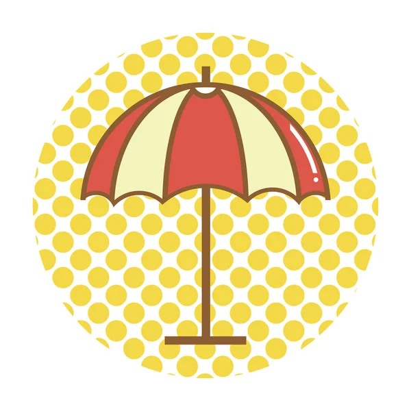 Beach Umbrella Flat Icon Vector Illustration — Stock Vector