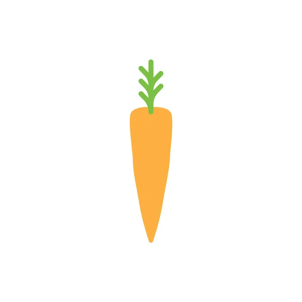 Wortel Pictogram Platte Stijl Geïsoleerd Witte Achtergrond Vegetarisch Voedselsymbool — Stockvector