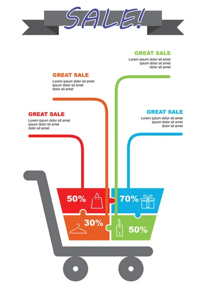 Försäljning Infographic Stiliserade Vektor Illustration — Stock vektor