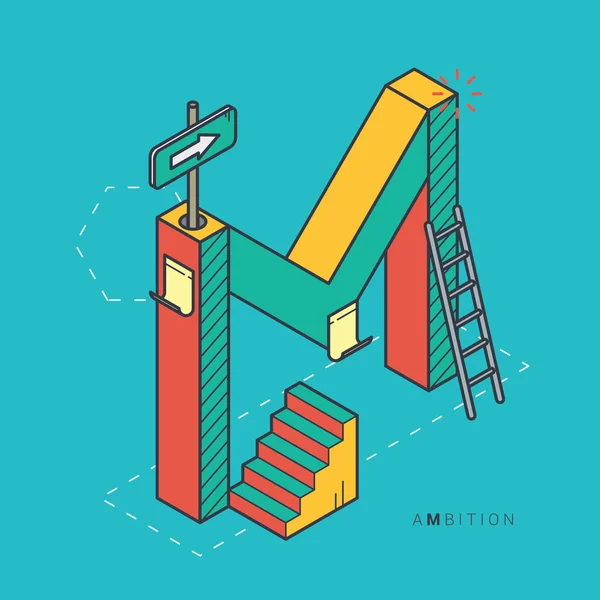 Isometric Concept Building Vector — Stock Vector