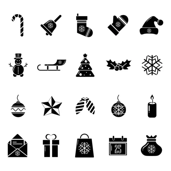 Christmas Icons Set Simple Illustration Vector Icon Web — Stock Vector