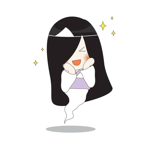 Ghost Feeling Excited Icon Vector Illustration — Stock Vector