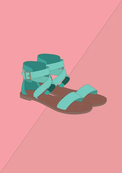 Schoenen Gestileerde Vector Illustratie — Stockvector