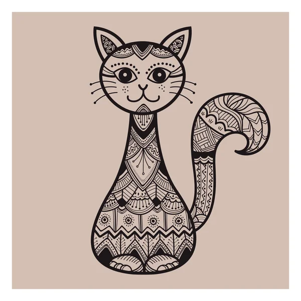 Dekorative Katze Design Stilisierte Vektor Illustration — Stockvektor