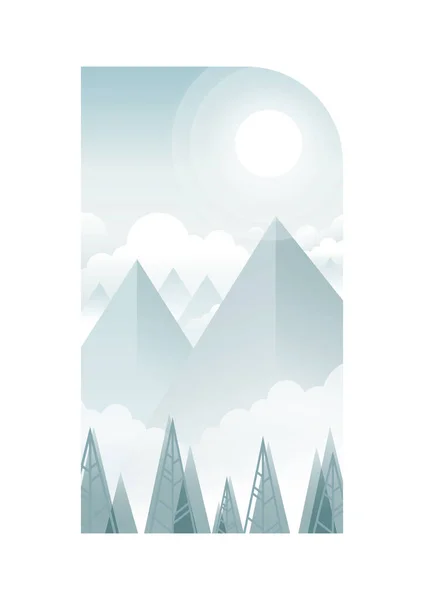 Montagnes Illustration Vectorielle Paysage — Image vectorielle
