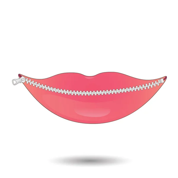 Lips Icon Cartoon Style Isolated White Background Valentines Day Symbol — Stock Vector