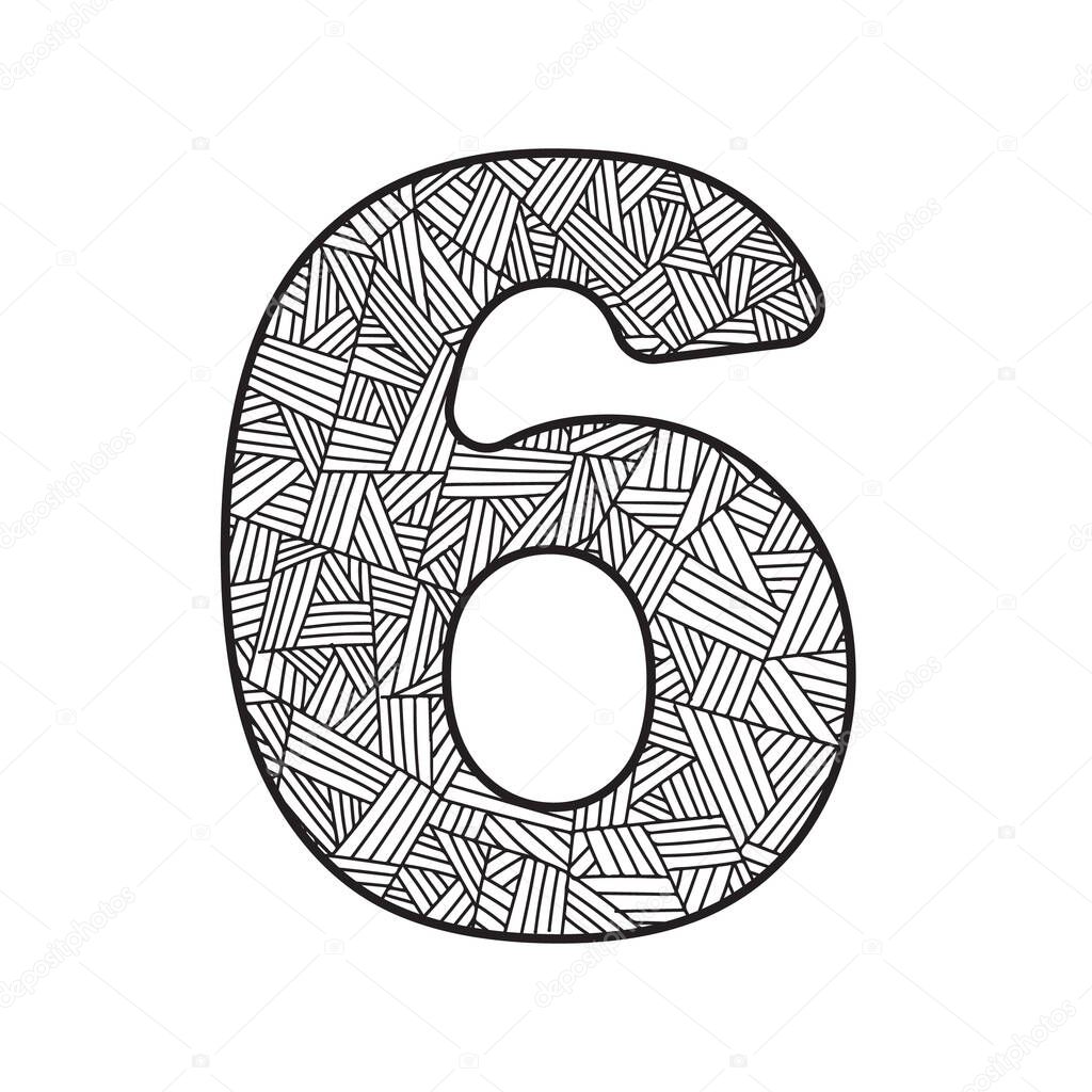 Number six flat icon, vector illustration