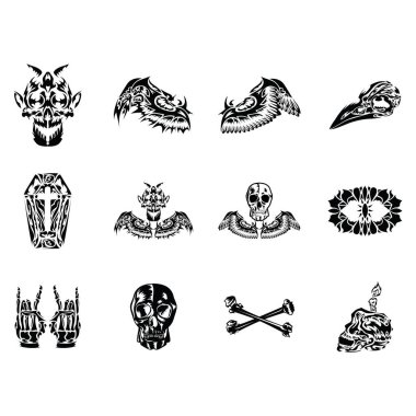 Cadılar Bayramı simgelerinin vektör çizimleri