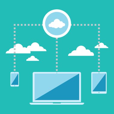 Bulut hesaplama teknolojisi vektör çizimi