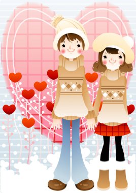 Birbirine aşık bir çiftin çizimi