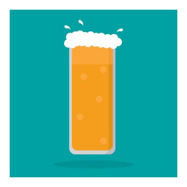 Beyaz arka planda izole edilmiş yassı bira ikonu. alkol sembolü vektör çizimi