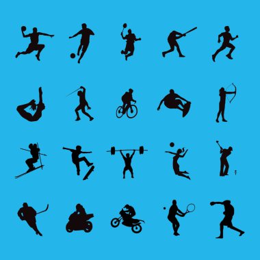 Sporcu siluetlerinin vektör silueti