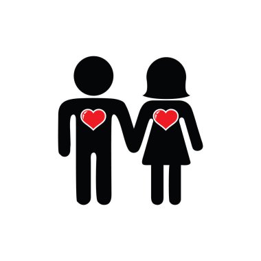 çift simgesi, vektör illüstrasyonu