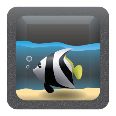 balık simgesi vektör illüstrasyonu