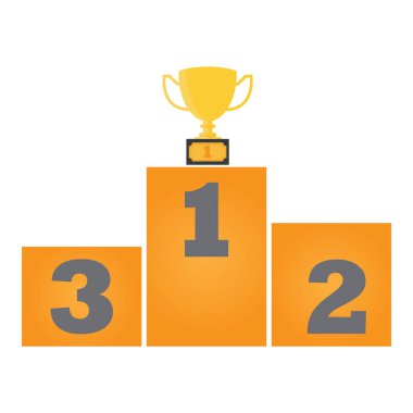 Beyaz arkaplanda altın kupa simgesi