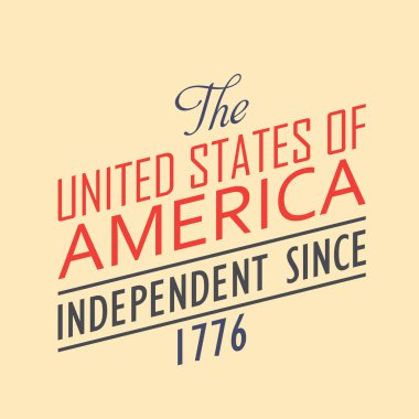 Ulusal sembollü Amerikan teması için renkli vektör illüstrasyonu