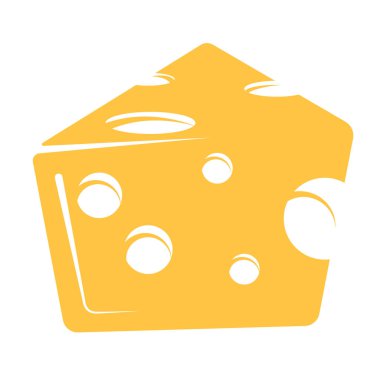 Düz biçimli peynir simgesi beyaz arkaplanda izole