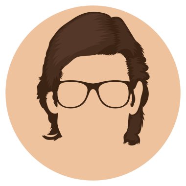 hipster man avatar karakter vektör illüstrasyon tasarımı