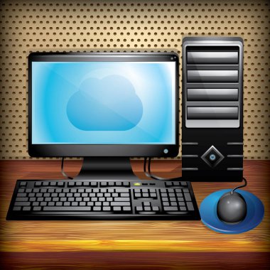 monitörlü bilgisayar ve klavye