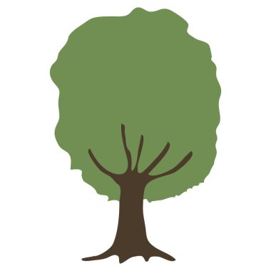 Beyaz arkaplanda ağaç silueti izole edildi