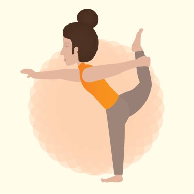Yoga yapan kız renk vektörü çizimi yapıyor