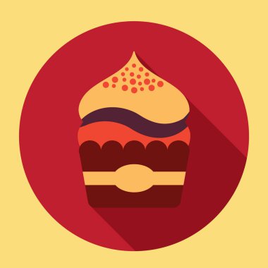 Bir pasta simgesinin vektör illüstrasyonu