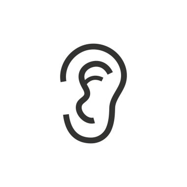 Kulak simgesi çizimi izole vektör işareti