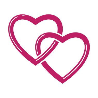 Kalp ve pembe kalplerin vektör çizimi