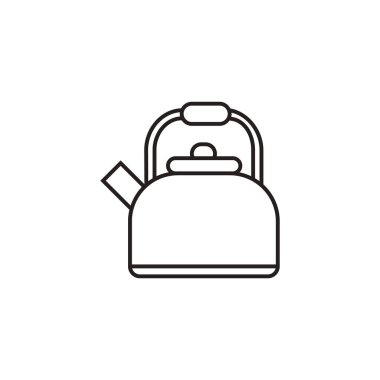 Basit siyah beyaz kahve çaydanlığı simgesinin vektör çizimi