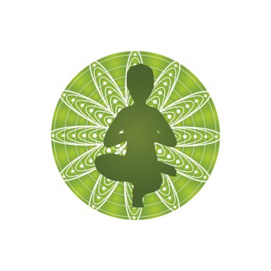 Yoganın siluetinin vektör çizimi