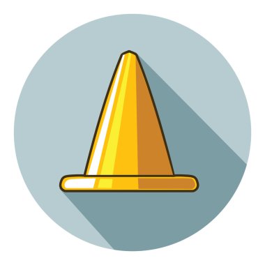 İzole edilmiş tek bir beyzbol konisi simgesinin vektör çizimi