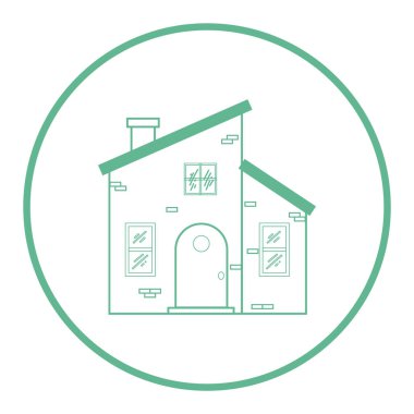 Beyaz arkaplanda izole edilmiş taslak biçiminde ev simgesi. vektör illüstrasyonu