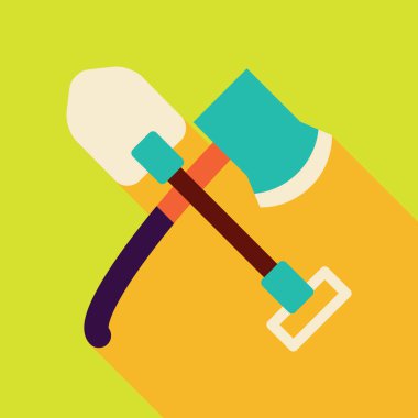 Uzun gölgeli balta düz simge, eps10