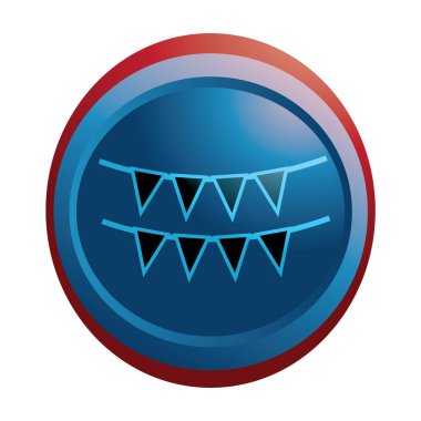 Gölgeli yuvarlak mavi düğmenin vektör çizimi