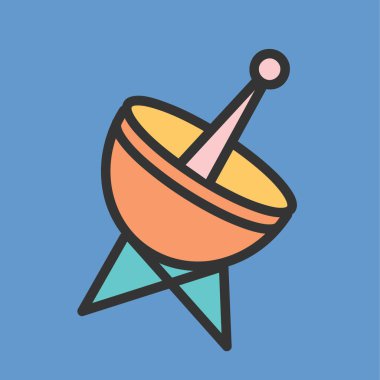 Tasarımınız için tek bir izole çizgi simgesinin vektör çizimi