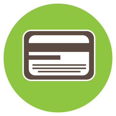 Banka kartı vektör simgesi. biçim iki renkli düz sembol, yumuşak mavi renkler, yuvarlak açılar, beyaz arkaplan