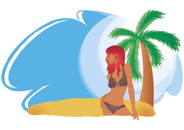 Bir kızın çizgi film karakterinin vektör çizimi