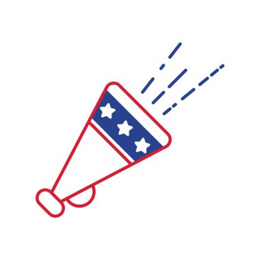 Ulusal sembollü Amerikan teması için renkli vektör illüstrasyonu