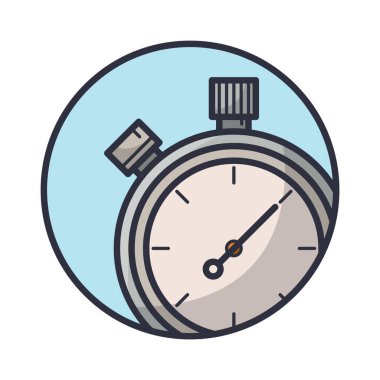 beyaz arkaplanda izole edilmiş düz stil kronometre simgesi. vektör illüstrasyonu