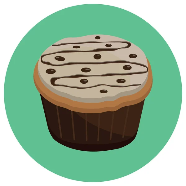 Cupcake Icoon Vector Illustratie — Stockvector