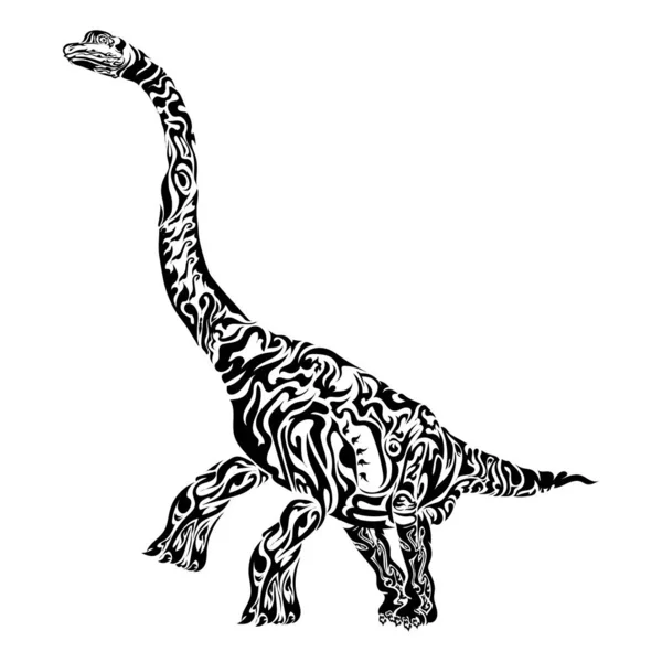 Vektor Illustration Handritad Dinosaurie — Stock vektor