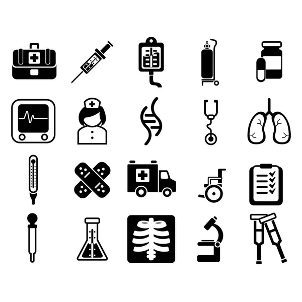 Iconos Médicos Set Vector Ilustración — Archivo Imágenes Vectoriales