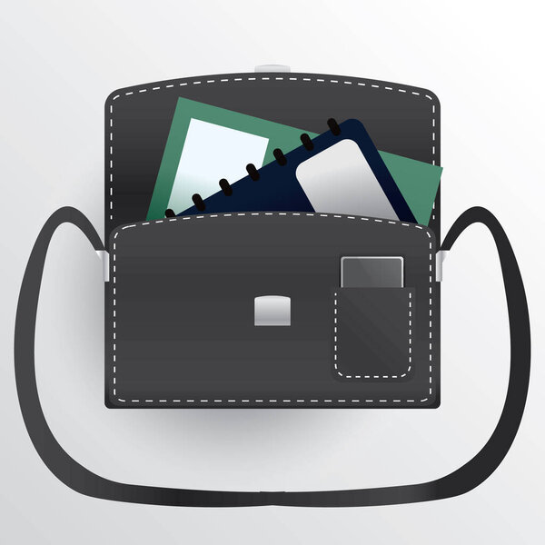 Значок портфеля в плоском дизайне изолирован на белом фоне. персональные аксессуары векторные иллюстрации.