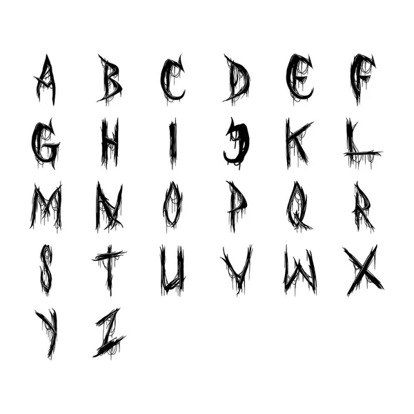 Set Hand Drawn Alphabet Letters Vector Illustration — Stock Vector