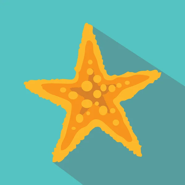 Icono Estrella Mar Estilo Plano Aislado Ilustración Vector Fondo Azul — Vector de stock